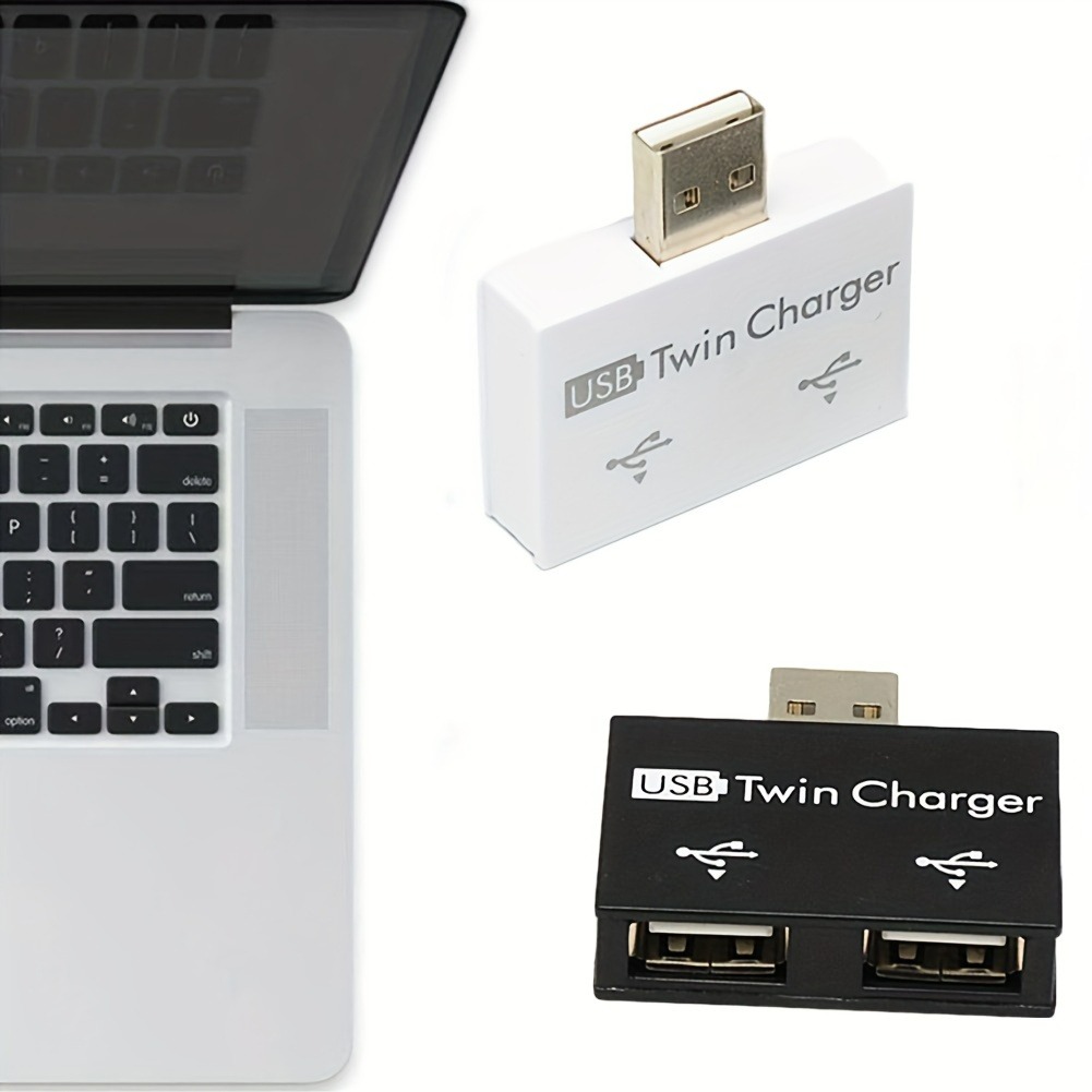 Laptop Accessories Usb - Huawei,xiaomi,macbook,電話,ラップトップ充電アクセサリ用のUSBハブアダプター,スプリッター,1オスから2ポート,メス,USB 2.0