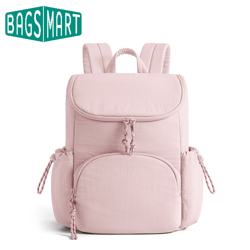 Laptop Backpack Anti Theft - BAGSMART 14インチ対応ノートパソコン用バックパック。軽量で、ドローストリング付き、盗難防止機能付きの背面ポケット、複数のポケットを備え、普段使いや仕事に最適なカジュアルなデイパック。