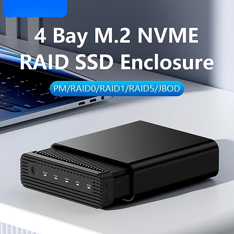 External Nvme Ssd - アルミニウム製M2 4ベイUSB4外付けNVME SSDエンクロージャー 4ベイ 40Gbps M.2