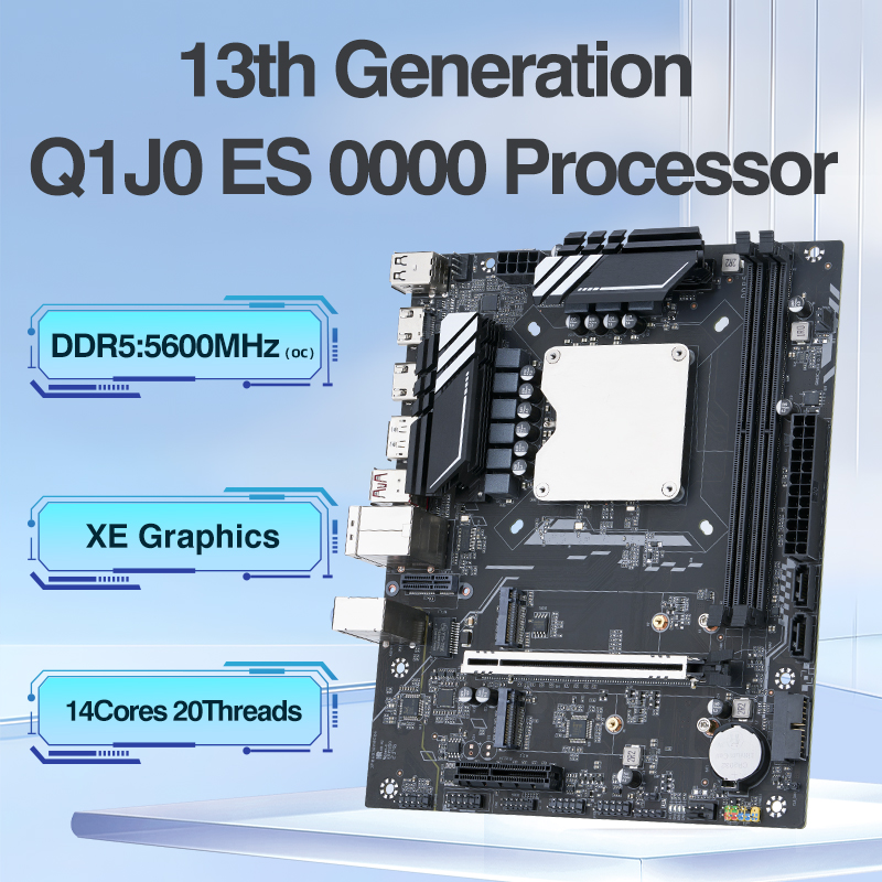 Intel Cpu Core I7 - オンボードCPU搭載のDIYゲーミングPC用マザーボードセット。第13世代Coreプロセッサー用インターポーズキット、Q1J0 ES 0000 14C20T、DDR5 RAM、デスクトップPC用。