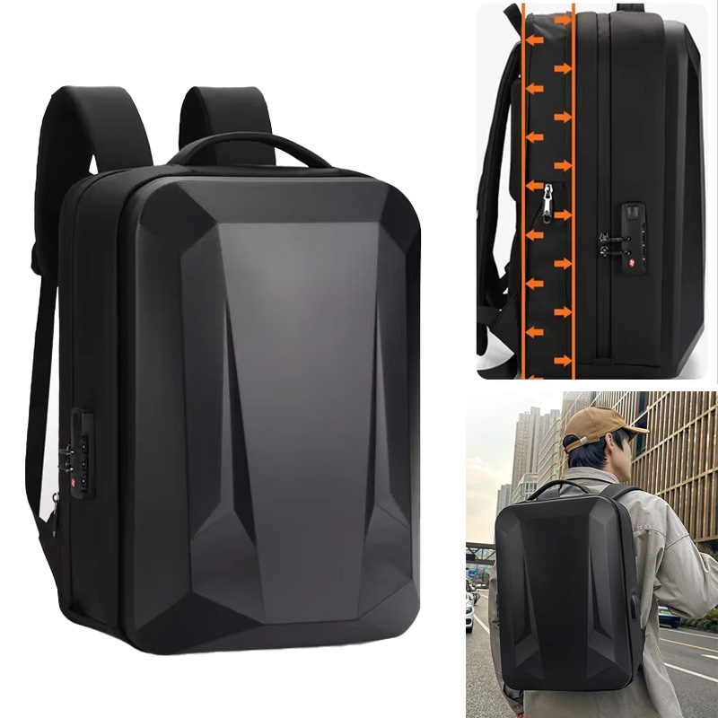Laptop Backpack Anti Theft - 15.6-16インチのハードシェルラップトップ拡張可能なバックパック、USBポート付き、女性男性用、防水トラベルビジネスバッグ、盗難防止デイパック