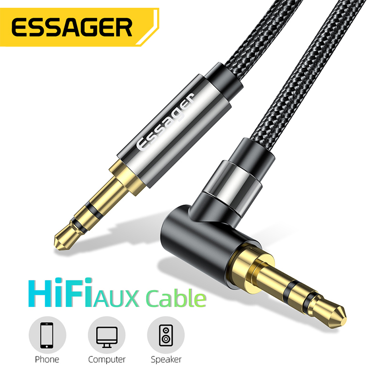 Laptop Accessories Headphones - Essager AUX ケーブル 3.5 ミリメートルジャックオーディオケーブルスピーカーワイヤーヘッドフォン車 3.5