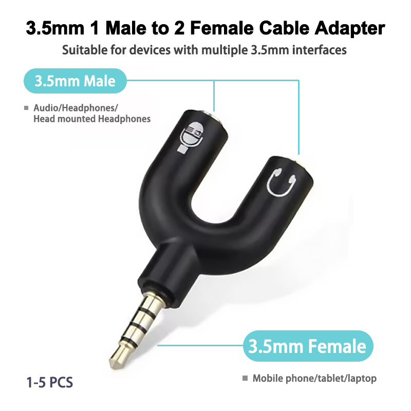 Laptop Accessories Headphones - 3.5mm ヘッドフォン スプリッター マイク アダプター U