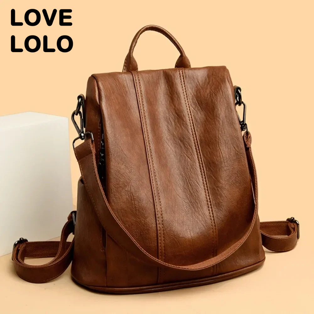 Laptop Backpack Anti Theft - 女性用新型盗難防止ノートパソコンバックパック、高品質ソフトレザーヴィンテージバッグ、スクールバッグ、14.9L大容量トラベルブックバッグ