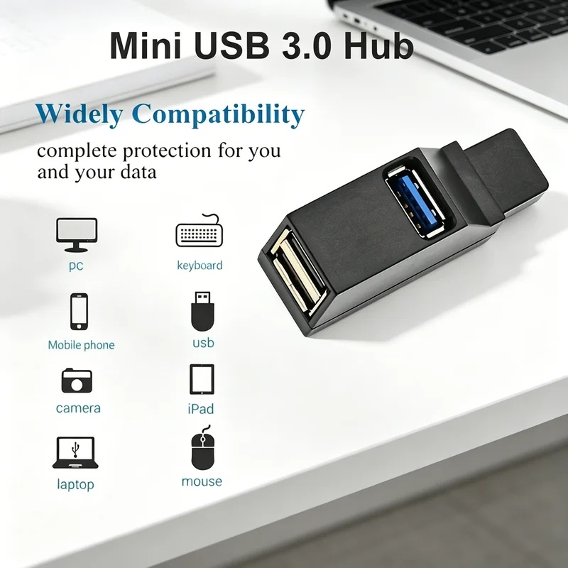 USB 3.0 2.0 回転可能な 3 ポートハブスプリッタ - Laptop Accessories Usb のレビューと価格