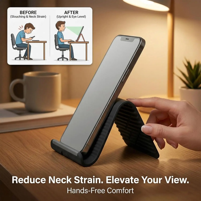 柔軟で折りたたみ可能なシリコン製携帯電話ホルダー、ポータブル - Laptop Related Accessories のレビューと価格