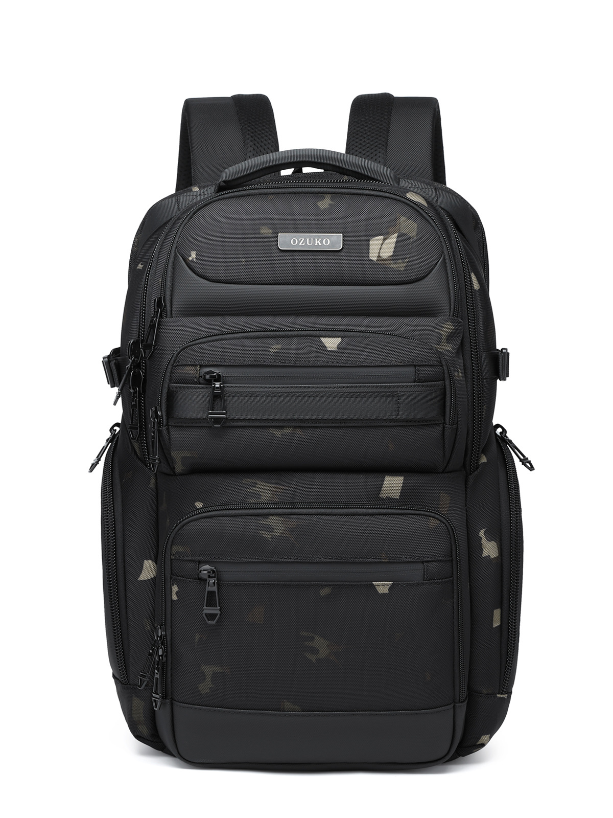 OZUKO ブラックグレーメンズバックパック大容量 15.6 - Laptop Backpack Anti Theft のレビューと価格