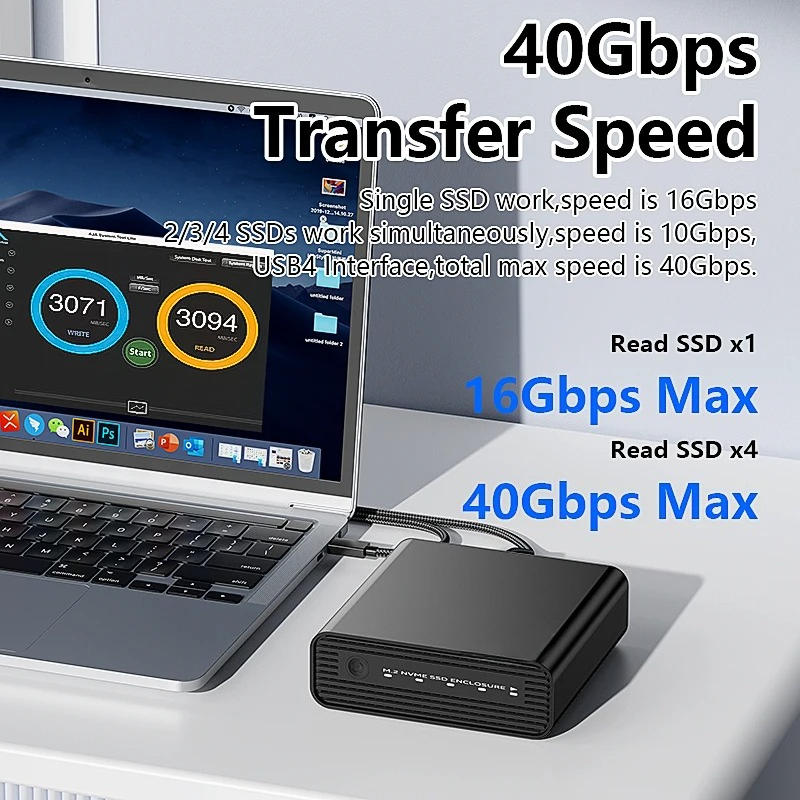 アルミニウム製M2 4ベイUSB4外付けNVME SSDエン - External Nvme Ssd のレビューと価格