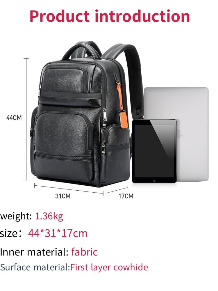 Bopai-ビジネスレザーバックパック、多機能バックパック、 - Laptop Backpack Anti Theft のレビューと価格