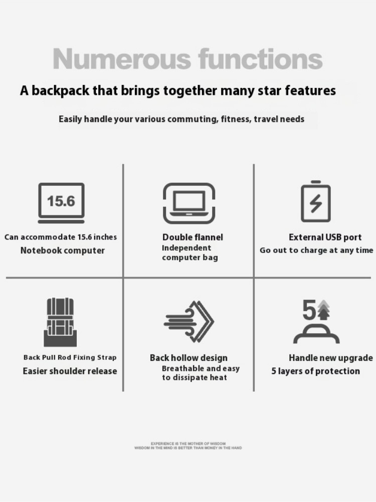 Bopai-ビジネスレザーバックパック、多機能バックパック、 - Laptop Backpack Anti Theft のレビューと価格