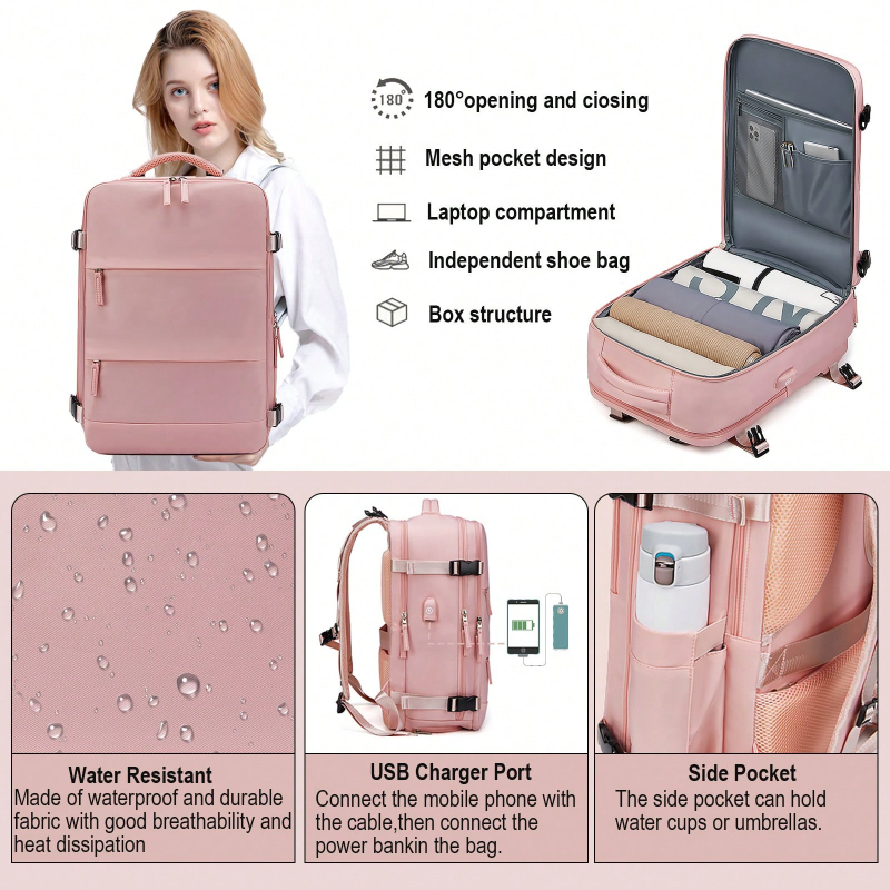 旅行用バックパック、機内持ち込み可能、盗難防止機能付き、16 - Laptop Backpack Anti Theft のレビューと価格