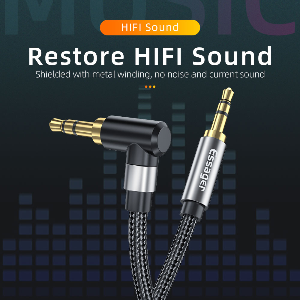 Essager AUX ケーブル 3.5 ミリメートルジャッ - Laptop Accessories Headphones のレビューと価格