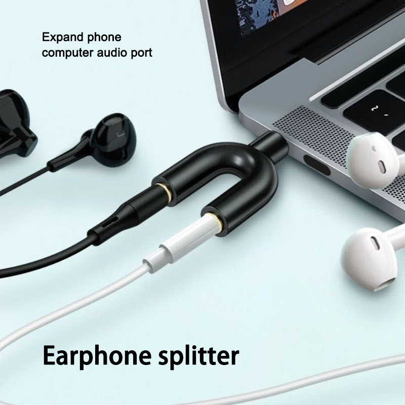 3.5mm ヘッドフォン スプリッター マイク アダプター  - Laptop Accessories Headphones のレビューと価格