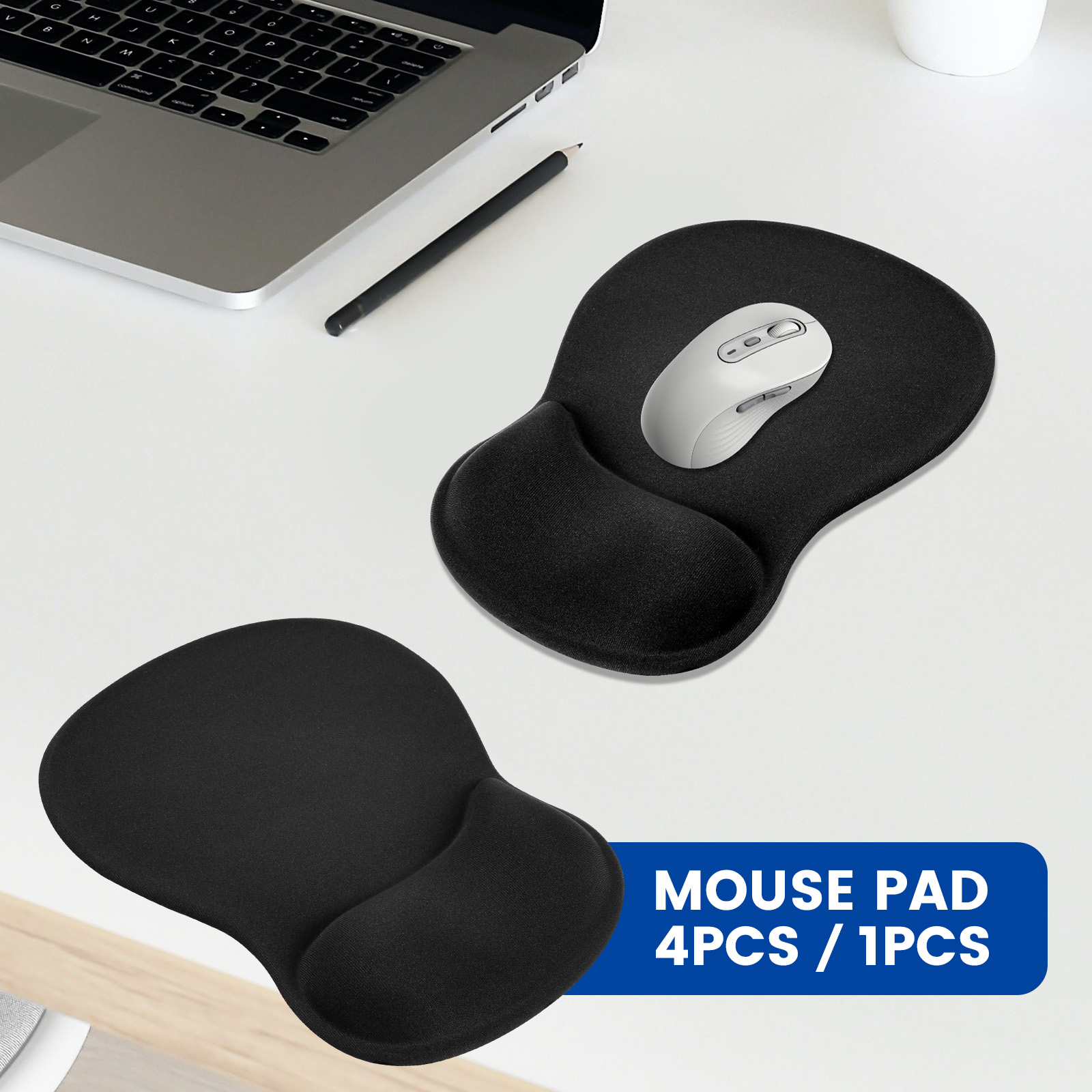 1/4 個の人間工学に基づいたマウスパッド、滑り止めベース、 - Laptop Accessories For Wrist Support のレビューと価格