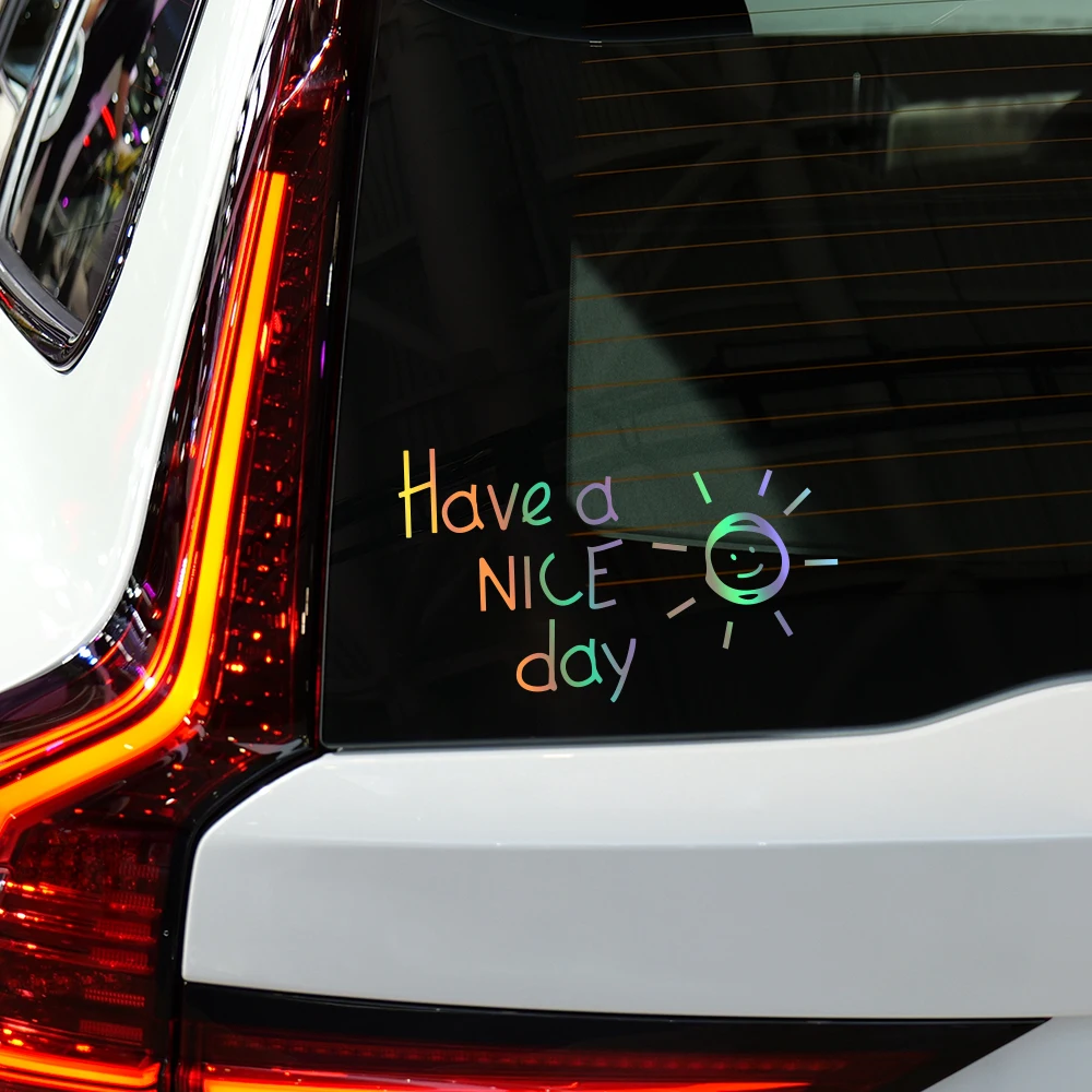 Have A Nice Day 反射カーステッカー 自動車用 - Laptop Accessories To Have のレビューと価格