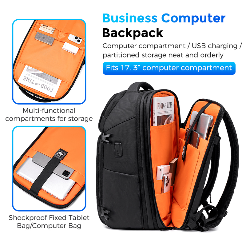 ENRUIEN 多層式メンズバックパック ビジネス旅行、ビジ - Laptop Backpack Anti Theft のレビューと価格